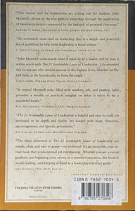 The 21 Irrefutable Laws of Leadership - John C. Maxwell